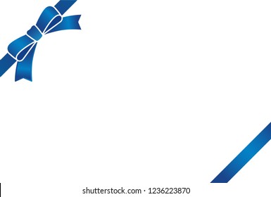 Card template with ribbon (blue)