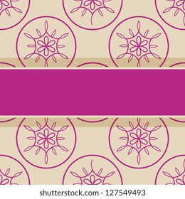 Card template with seamless pattern