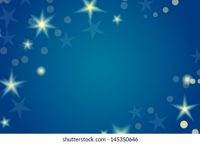 Card template with shiny stars and the night sky. Great holiday background. Eps10 vector illustration.
