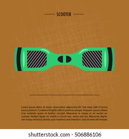 Card template with smart scooter on scratched background