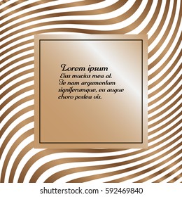 Card template with square space for text and background with swirling stripes.