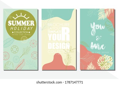 Card template summer collection vector illustration design wallpaper background