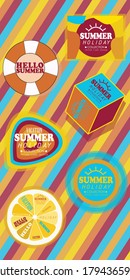 Plantilla de tarjeta de verano colección de vacaciones vectorial ilustración de diseño fondo de pantalla