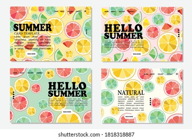 Card template summer vacation vector illustration design wallpaper background collection