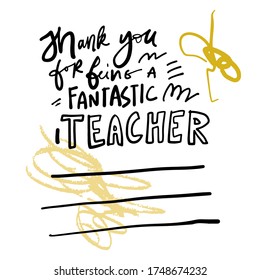 125 Thank You Teacher Card Doodle Images, Stock Photos & Vectors ...