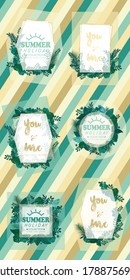Card template tropical vector illustration design wallpaper background collection