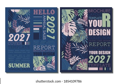 Card template tropical vector illustration design wallpaper background collection
