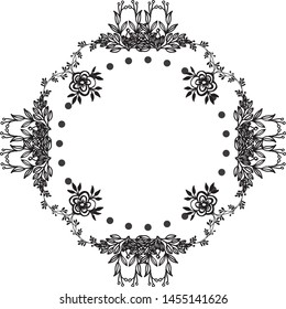 Card template unique, elegant flowers with ornate of frame. Vector