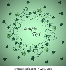 Card template with vintage frame.
