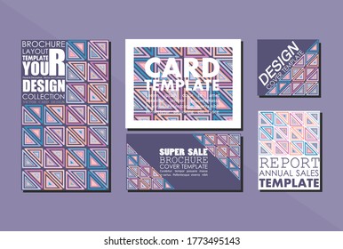 Card template violet color vector illustration design wallpaper background collection