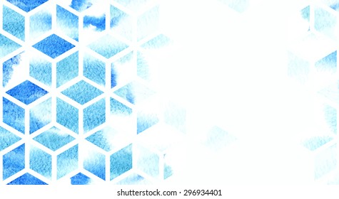 Card template with watercolor pattern and place for text or logo. Vector illustration EPS10. All elements are available under the clipping mask.