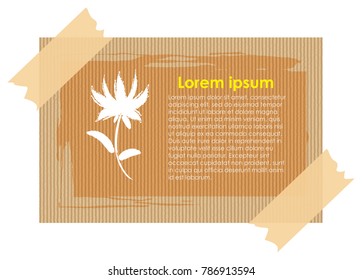 Card template with white flower and text illustration