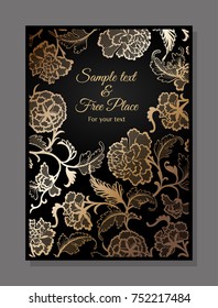 card template for your design. floral lace ornament.