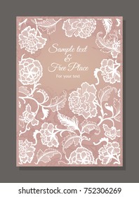 card template for your design. floral lace ornament.