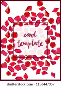 Card templates diamond pattern design illustration red color white color background
