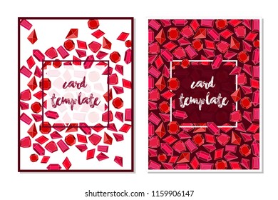 Card templates diamond red color pattern design illustration