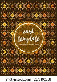 Card templates floral decorative vector art collection brown pattern design illustration