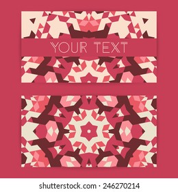 Card templates set with geometric,arabic ornament.Vector modern background