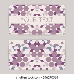 Card templates set with geometric,arabic ornament.Vector modern background
