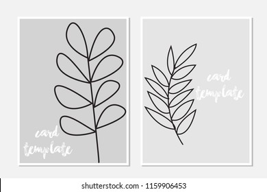 Card Templates Tropical Leaves Art Design Stock Vector (Royalty Free