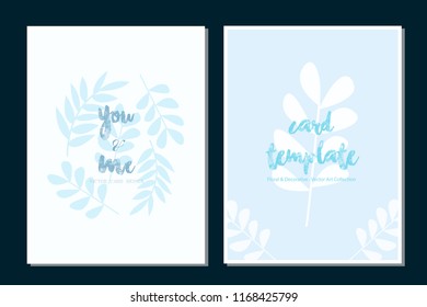 Card Templates Tropical Leaves Floral Decorative Stock Vector (Royalty