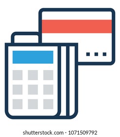 
Card Terminal Flat and Line Icon

