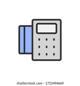 Card, terminal icon. Simple color with outline vector elements of shopping center icons for ui and ux, website or mobile application