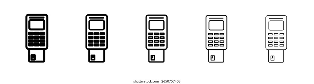 card terminal icon vector thin outline style sign