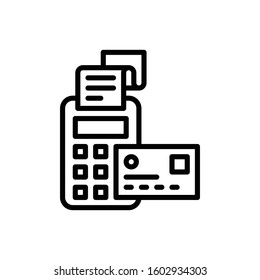 Card Terminal Illustration Icon. vector outline symbol.