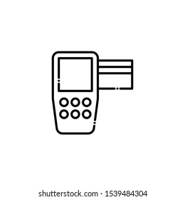 Card Terminal outline icon. travel and tourism Illustration style.