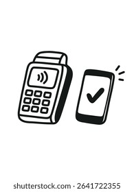 card terminal with receipt,  payment confirmation