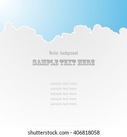 Card for text with a background of clouds. Abstract cloud  background.