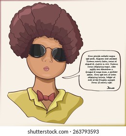 Card for text with a girl. vector