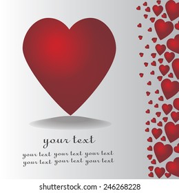 Card for text with a heart. vector