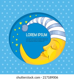 Card for text with the moon. vector