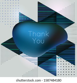 Card of thanks with geometric composition.Vector illustration.