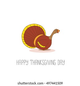 Card for Thanksgiving Day poster. Thanksgiving celebration design with Turkey. Vector illustration of hand drawn sketch.