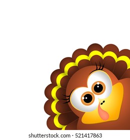 Card for Thanksgiving Day. Thanksgiving turkey on white background. Thanksgiving postcard.