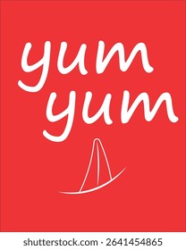 Card that says  yum yum with tongue