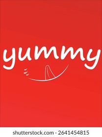 Card that says  yummy with tongue