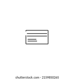 icono de línea delgada de tarjeta, icono de trazo editable eps 10