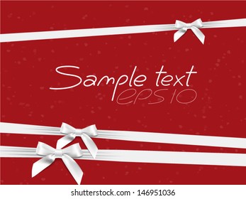 card with three white bows
