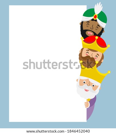 Card of the three wise men. Blank space for text