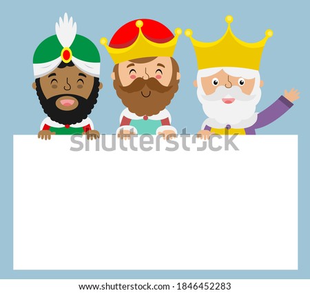 Card of the three wise men. Blank space for text