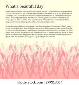 Card tracery handmade, reed, natural mood. Designed in warm colors card allows you to specify the information. Horizontal seamlessly. You can use the site for the footer.