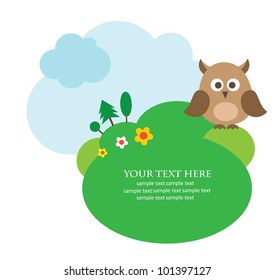 card with tree for ecology animals.vector illustration