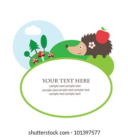 card with tree for ecology animals.vector illustration
