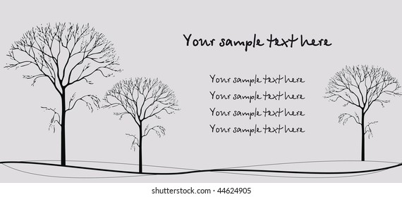 Card with trees and space rot your text