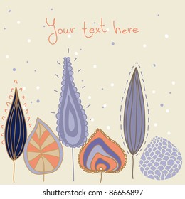 card with trees in vector