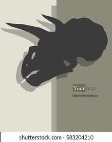 Card with triceratops, vector with depth
